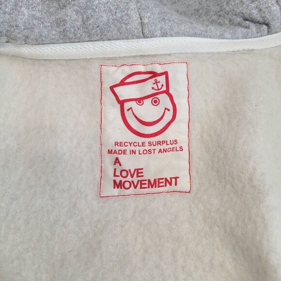 ALM A Love Movement LIVE FREE OR DIE Tetsuzo Okubo Cashmere Zip Hoodie Size S - Picture 11 of 12